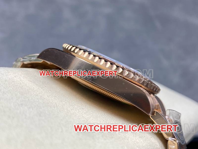 Rolex collectible watch ARF FactoryGMT-Master tiger eye stone GMTrose goldsteel bracelet side live photo