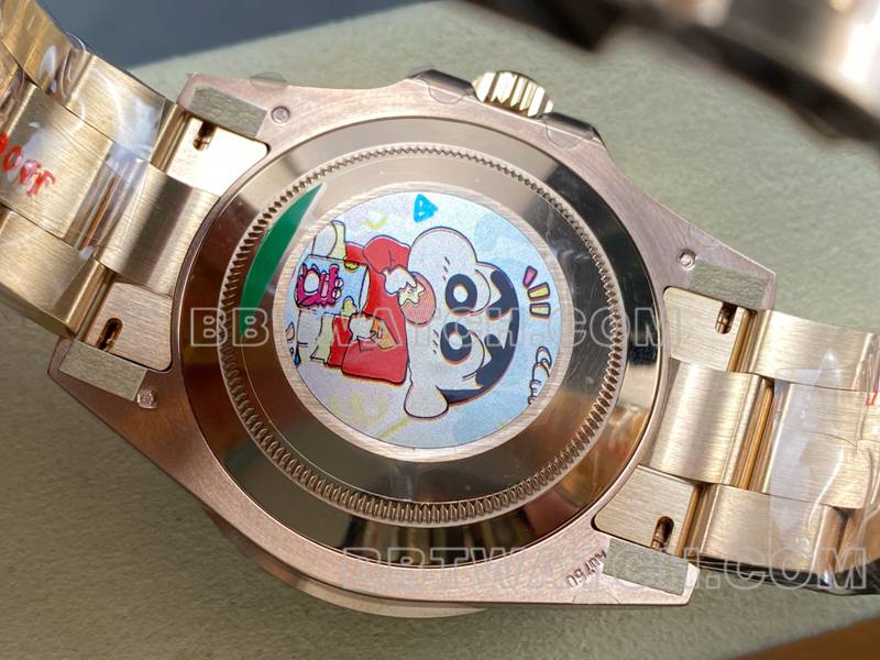 Rolex collectible watch ARF FactoryGMT-Master tiger eye stone GMTrose goldsteel bracelet caseback live photo