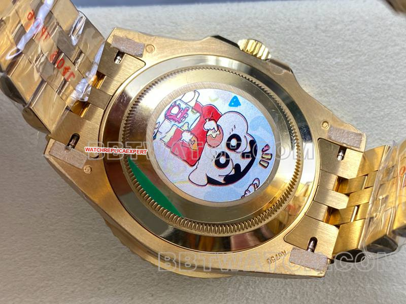 Rolex1:1replica watch ARF FactoryGMT-Master tiger eye stone GMTyellow goldsteel bracelet caseback live photo