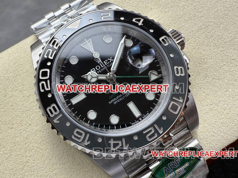 Rolex collectible watch ARF FactoryGMT-MasterGMT black and gray circle 3285movementfront live photo