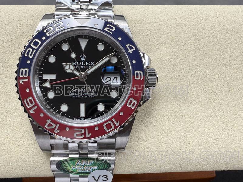 Rolex1:1replica watchARF FactoryGMT-MasterGMTPepsi bezel3285movementfront live photo