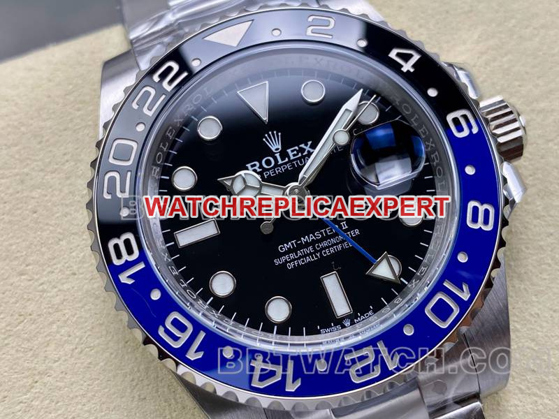 Rolex watch ARF FactoryGMT-MasterGMT Inter ring 3285 three-lattice link front live photo