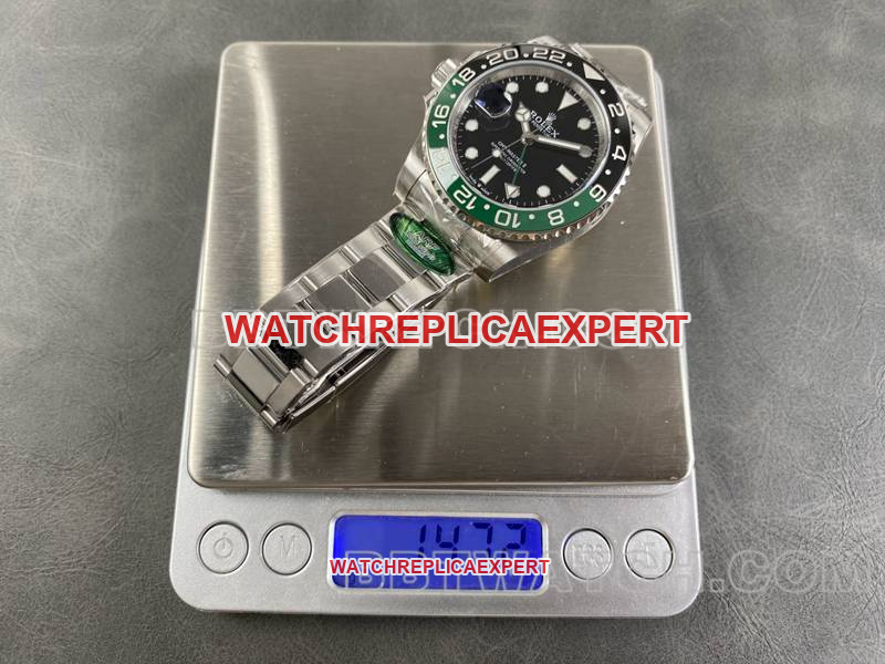 Rolex collectible watch ARF FactoryGMT-MasterGMT green and black circle 3285 three grid link front live photo
