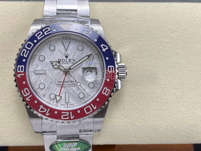 Rolex collectible watch ARF FactoryGMT-MasterGMT meteorite disc Pepsi bezelfront live photo