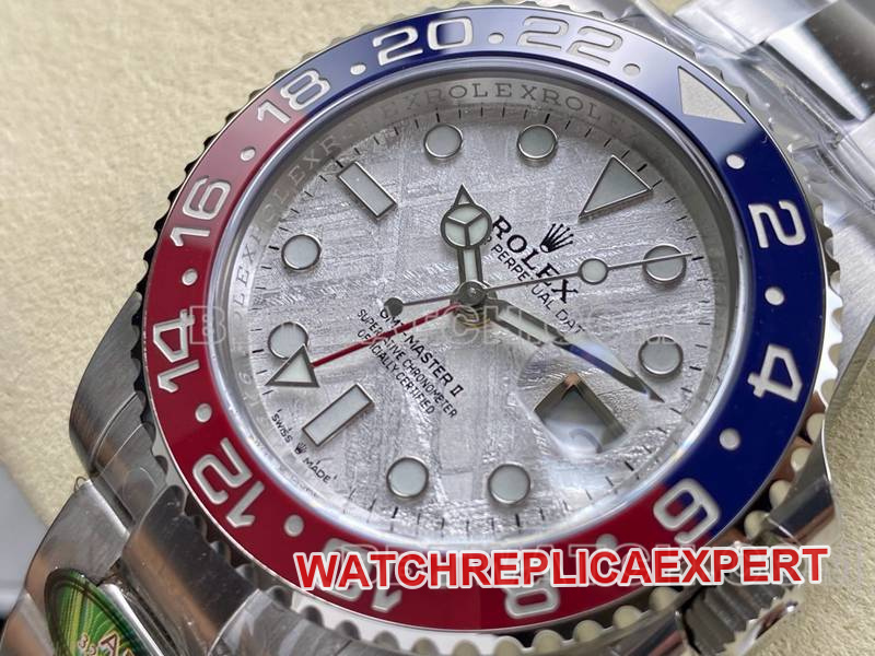 Rolex collectible watch ARF FactoryGMT-MasterGMT meteorite disc Pepsi bezelfront live photo