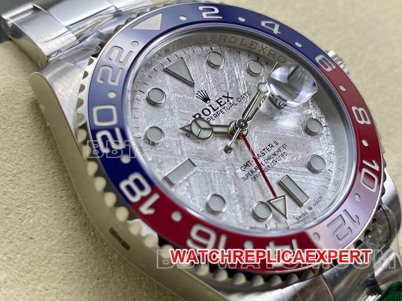 Rolex collectible watch ARF FactoryGMT-MasterGMT meteorite disc Pepsi bezelfront live photo