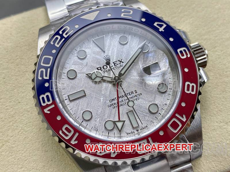 Rolex collectible watch ARF FactoryGMT-MasterGMT meteorite disc Pepsi bezelfront live photo