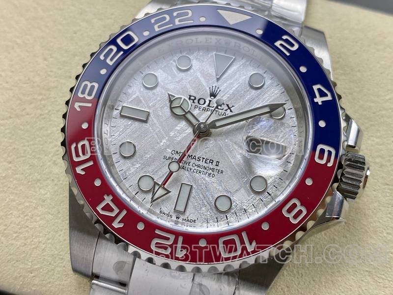 Rolex collectible watch ARF FactoryGMT-MasterGMT meteorite disc Pepsi bezelfront live photo