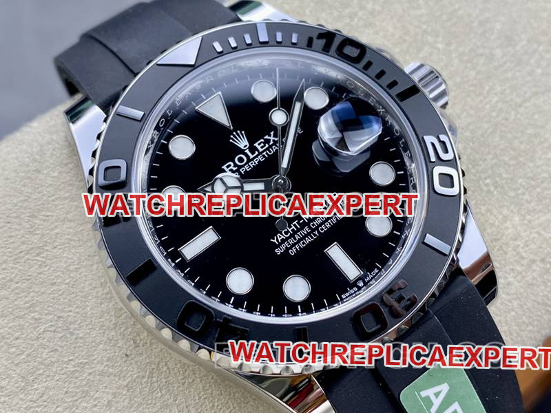 Rolex collectible watches ARF factory yacht masters black plate 42mm rubber models front real picture