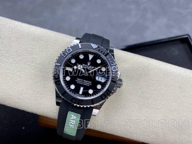 Rolex collectible watches ARF factory yacht masters black plate 42mm rubber models front real picture