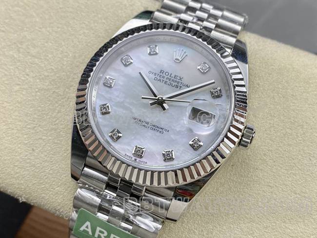 Rolextop-tier watch ARF Factory log 41mm mother-of-pearl plate 3235 steel bracelet front live photo