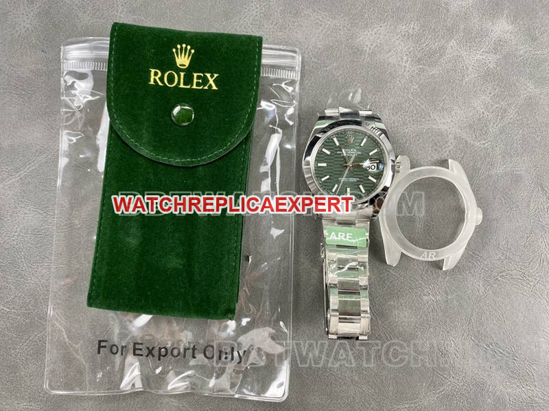 Rolex collectible watch ARF Factory log 41mm aperture green dial3235 steel bracelet front live photo