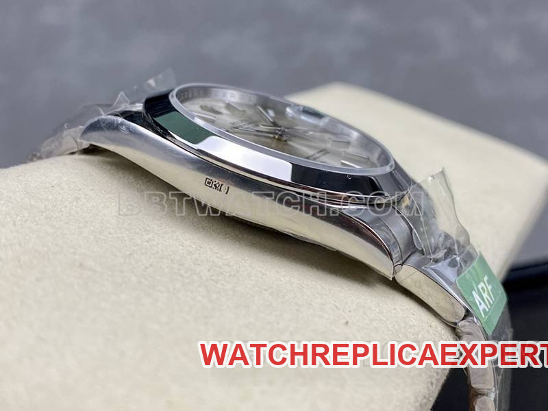 Rolex1:1replica watch ARF Factory log 41mm aperture silver dial3235steel bracelet model side live photo