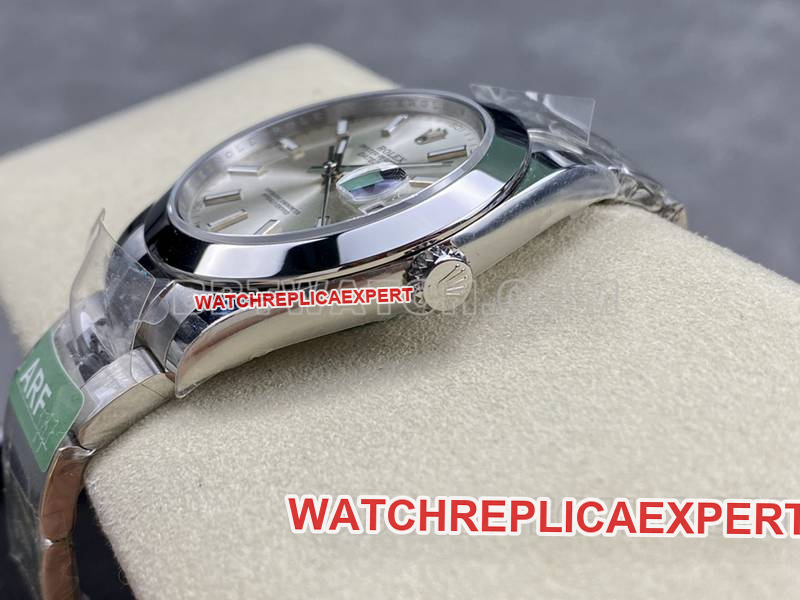 Rolex1:1replica watch ARF Factory log 41mm aperture silver dial3235steel bracelet model side live photo