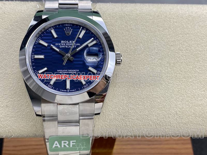 Rolex watch ARF Factory log 41mm aperture blue dial3235 steel bracelet front live photo
