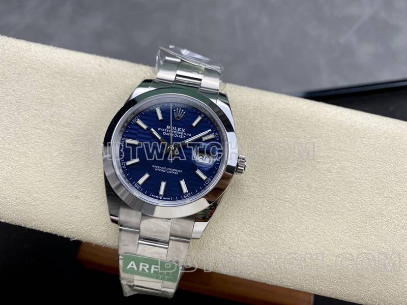 Rolex watch ARF Factory log 41mm aperture blue dial3235 steel bracelet front live photo