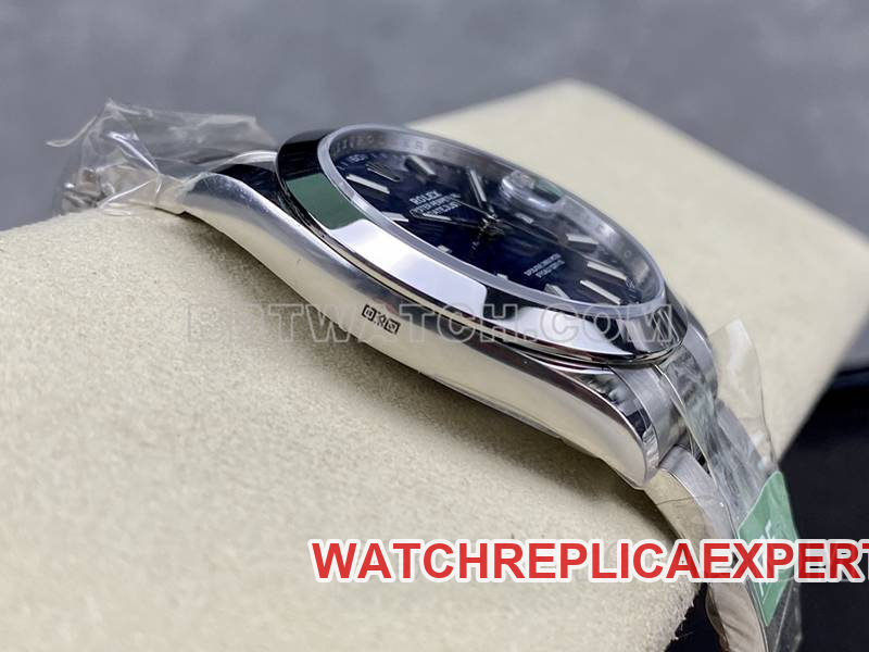 Rolex watch ARF Factory log 41mm aperture blue dial3235 steel bracelet model side live photo