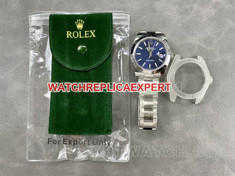Rolex watch ARF Factory log 41mm aperture blue dial3235 steel bracelet front live photo