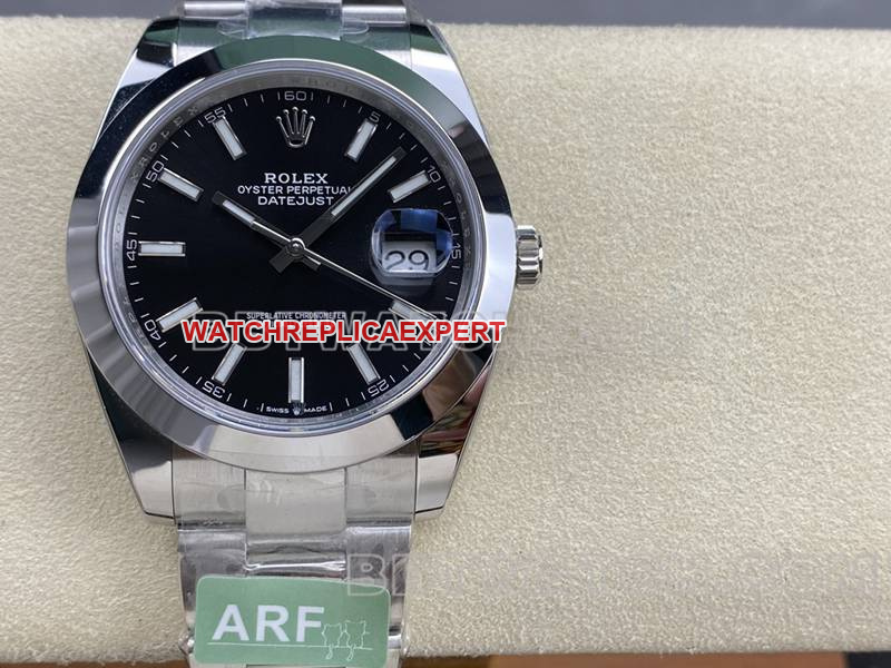 Rolextop-tier watch ARF Factory log 41mm aperture black dial3235steel bracelet front live photo