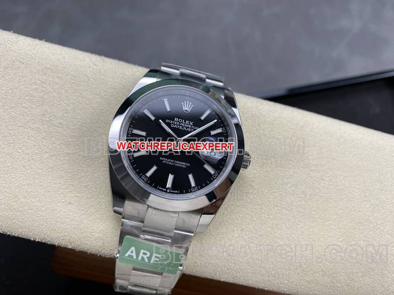 Rolextop-tier watch ARF Factory log 41mm aperture black dial3235steel bracelet front live photo