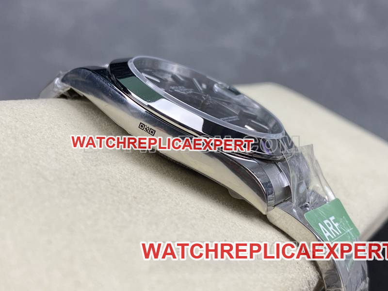 Rolextop-tier watch ARF Factory log 41mm aperture black dial3235steel bracelet model side live photo
