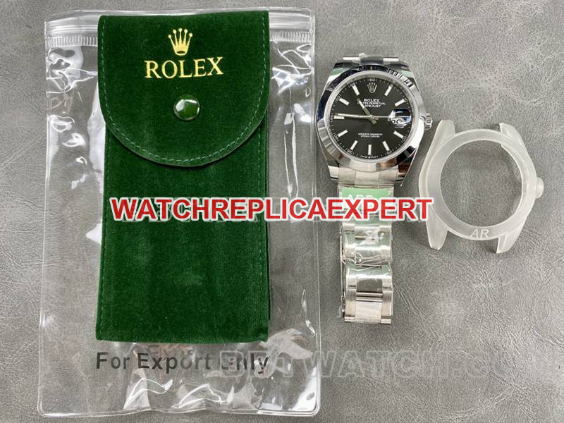 Rolextop-tier watch ARF Factory log 41mm aperture black dial3235steel bracelet front live photo