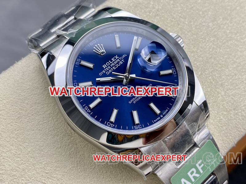 Rolex collectible watch ARF Factory log 41mm aperture blue dial3235 steel bracelet front live photo