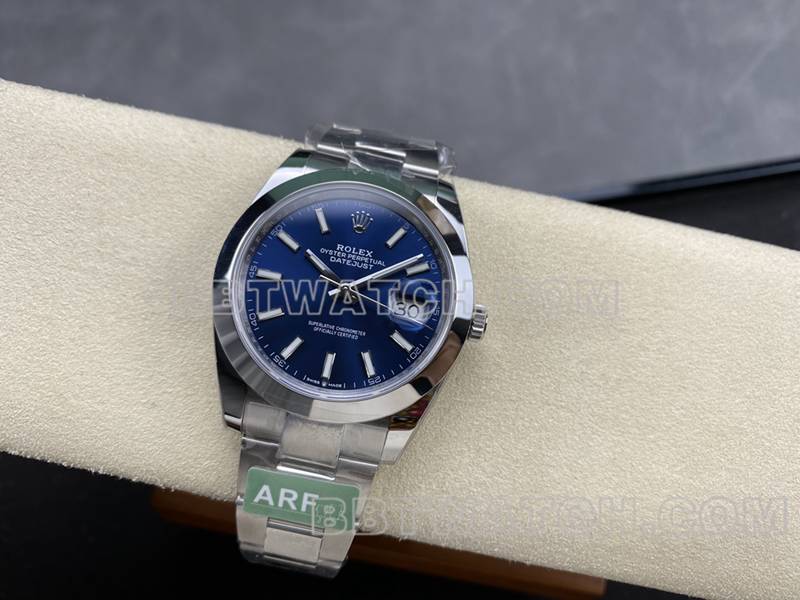 Rolex collectible watch ARF Factory log 41mm aperture blue dial3235 steel bracelet front live photo