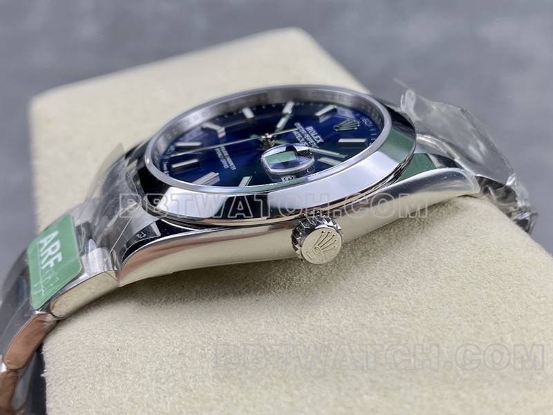 Rolex collectible watch ARF Factory log 41mm aperture blue dial3235steel bracelet model side live photo