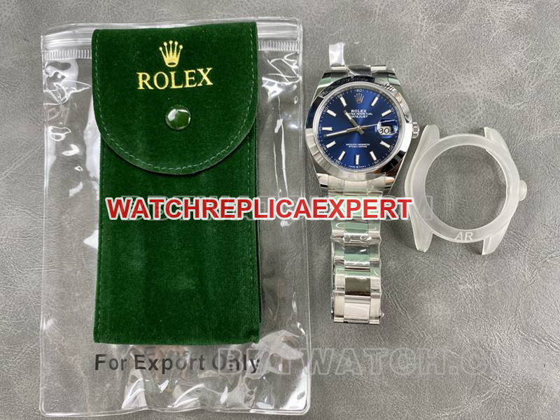 Rolex collectible watch ARF Factory log 41mm aperture blue dial3235 steel bracelet front live photo