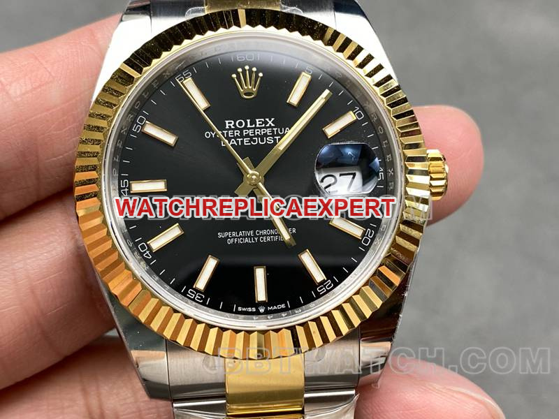 Rolex collectible watches ARF factory log 41mm black plate 3235 inter-gold steel band models front real picture