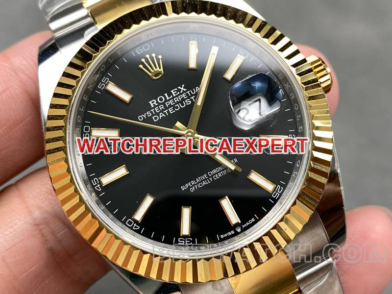 Rolex collectible watches ARF factory log 41mm black plate 3235 inter-gold steel band models front real picture