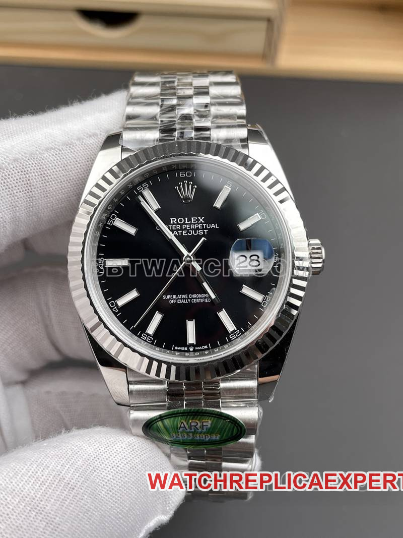 ARF Factory Rolex Datejust 41mm Black Dial 3235 Steel Bracelet Top Watch - Front Photo