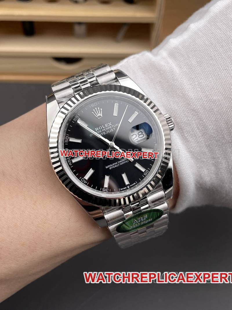 ARF Factory Rolex Datejust 41mm Black Dial 3235 Steel Bracelet Top Watch - Front Photo