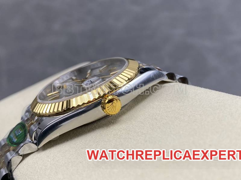 Rolex collectible watch ARF Factory log 41mmsilver dial3235 gold steel bracelet side live photo