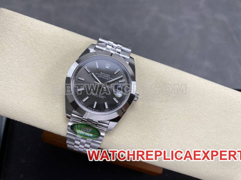 Rolex1:1replica watch ARF Factory log 41mm aperture gray plate 3235 steel bracelet front live photo