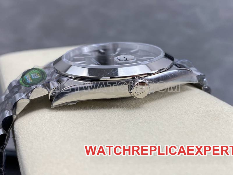 Rolex1:1replica watch ARF Factory log 41mm aperture gray plate 3235 steel bracelet model side live photo