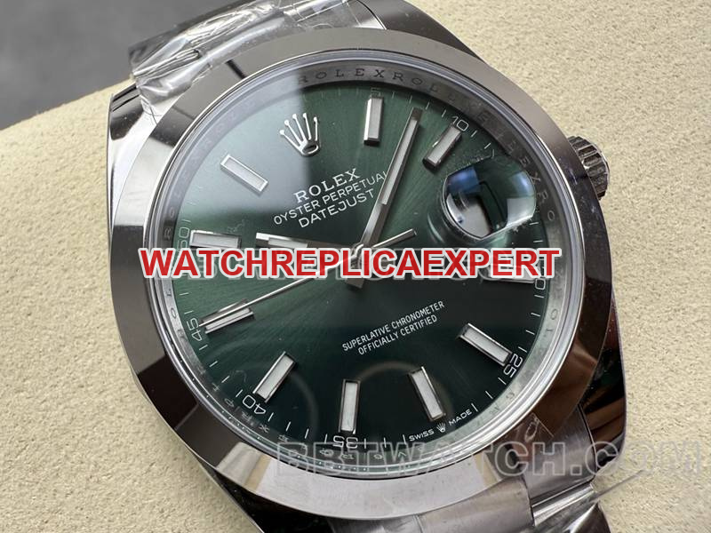 Rolex collectible watch ARF Factory log 41mm aperture green dial3235steel bracelet front live photo