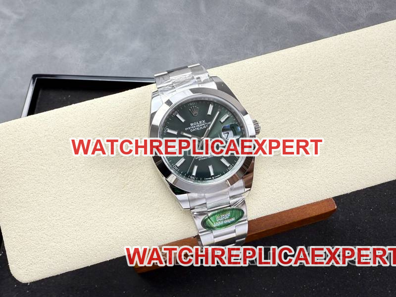 Rolex collectible watch ARF Factory log 41mm aperture green dial3235steel bracelet front live photo