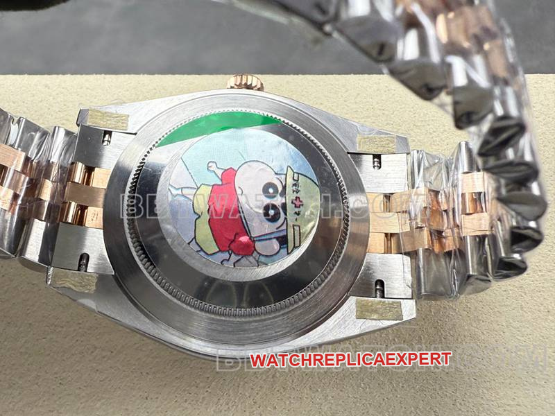 Rolextop-tier watch ARF Factory log 41mm brown plate 3235 rose goldsteel bracelet caseback live photo