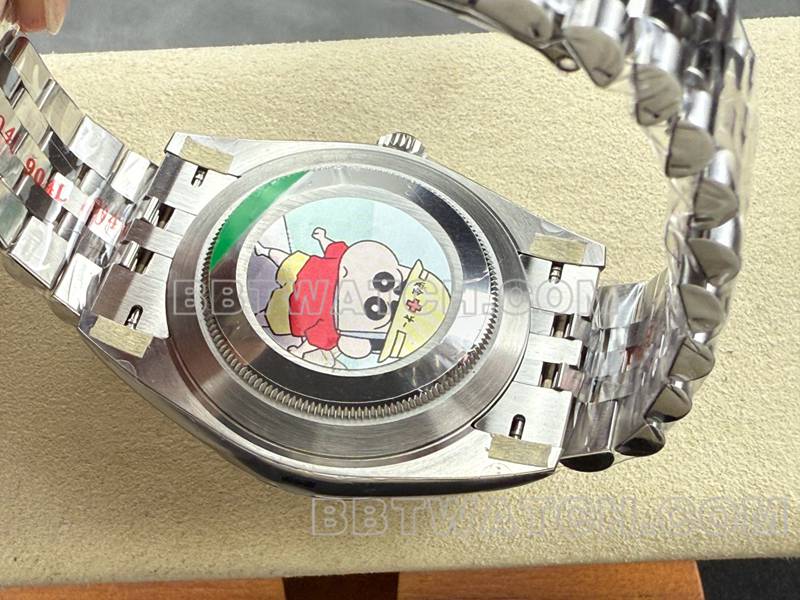 Rolex1:1replica watch ARF Factory log 41mm blue dial Roman numerals 3235 steel bracelet caseback live photo