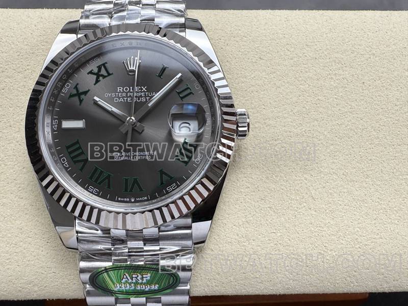 Rolex collectible watch ARF Factory log 41mm gray plate pothos 3235 steel bracelet front live photo