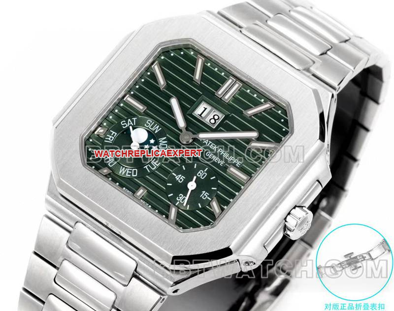 Patek Philippe collectible watch 3k factory 45mm black green dial240psmovementsteel bracelet model 5822front live photo