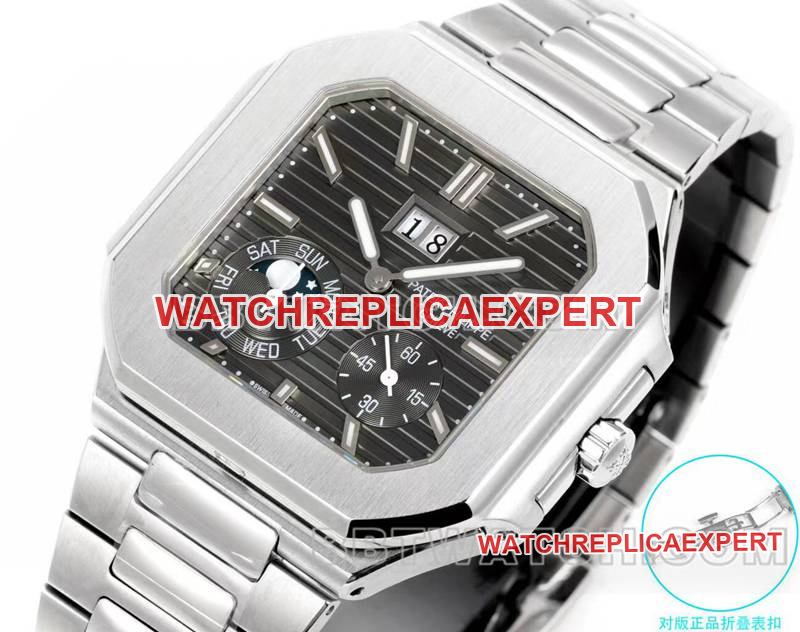 Patek Philippe collectible watch 3k factory 45mm black green dial240psmovementsteel bracelet model 5822front live photo