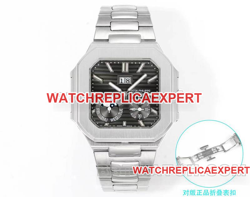 Patek Philippe collectible watch 3k factory 45mm black green dial240psmovementsteel bracelet model 5822front live photo