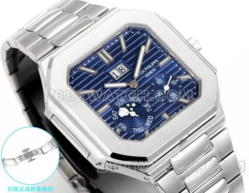Patek Philippe watch 3k factory 45mmblue dial240psmovementsteel bracelet model 5822front live photo