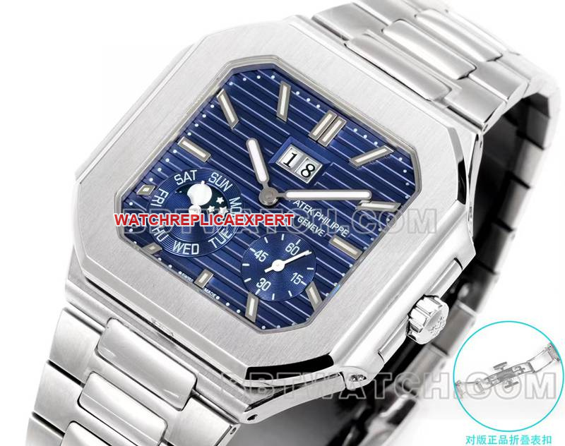 Patek Philippe watch 3k factory 45mmblue dial240psmovementsteel bracelet model 5822front live photo