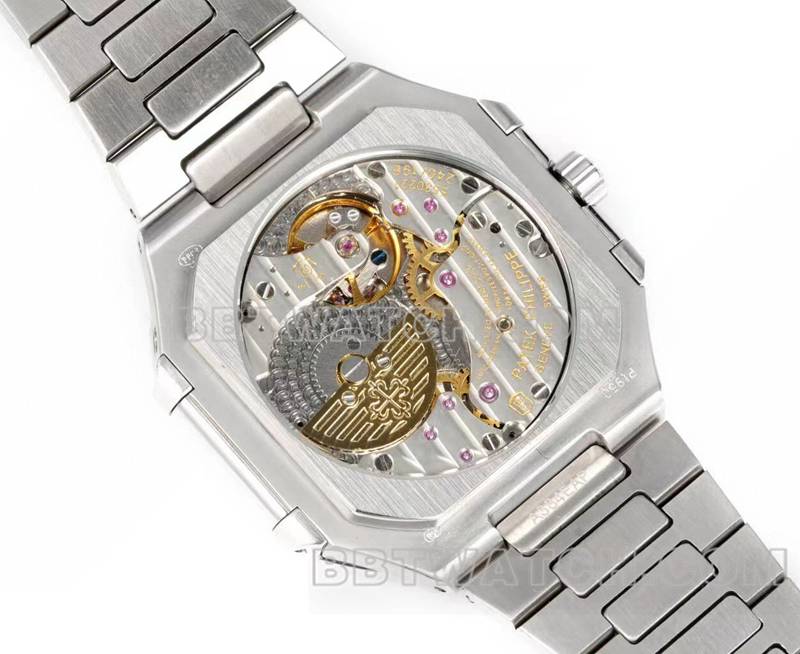 Patek Philippe watch 3k factory 45mmblue dial240psmovementsteel bracelet model 5822caseback live photo