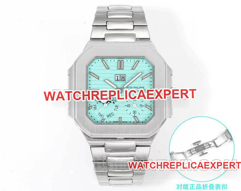 Patek Philippe watch 3k factory 45mmblue dial240psmovementsteel bracelet model 5822front live photo