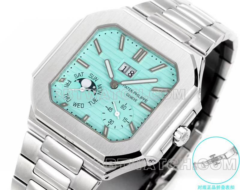 Patek Philippe watch 3k factory 45mmblue dial240psmovementsteel bracelet model 5822front live photo